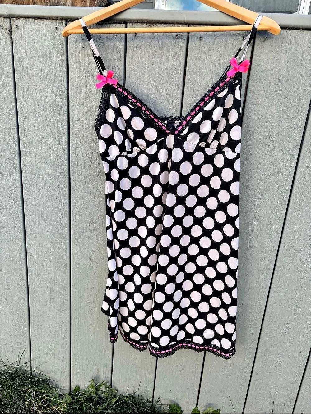🎀 Y2K La Senza Pink & Black Polka Dot Cami Dress32
